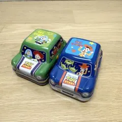 トイストーリー　車型　お菓子缶　空き缶　小物入れ　ディスプレイ　2個セット