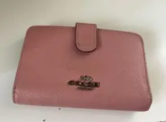 COACH 三つ折り財布 ピンク×ホワイト バイカラー - メルカリ