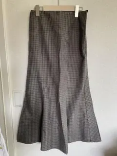 チェック柄マーメイドロングスカート