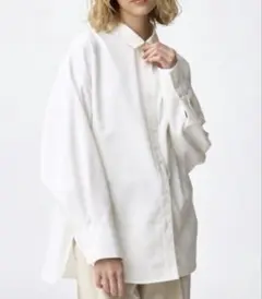 【GU】ドルマンスリーブシャツ ホワイト Sサイズ