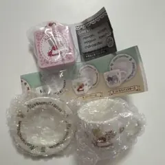 【2点セット】マロンクリーム　ミニチュア陶器カップソーサーとクッキー缶チャーム