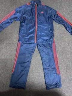 adidas ジャージLサイズ　上下セット ネイビー/レッド