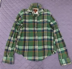 Abercrombie&Fitchシャツ チェック柄 グリーン Mサイズ