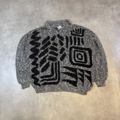 USA製 80s 90s アクリルニット セーター グレー M 古着