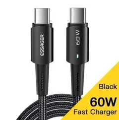 ESSAGER USB C to C PD60W/5A急速充電ケーブル