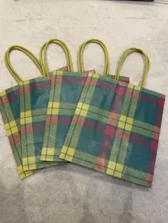 伊勢丹チェック柄の紙袋 4枚セット