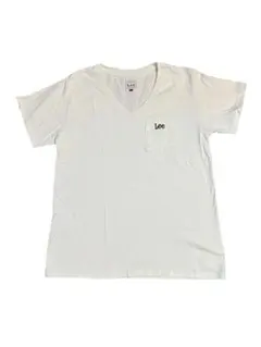 【美品】Lee ＶネックコットンTシャツ ライトグリーン　Sのサムネイル