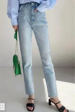 ハイウエストテーパードデニムパンツ[cu157a]