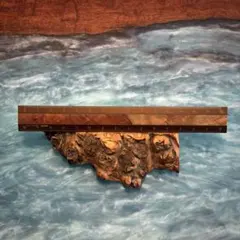 052. - Wood Ruler - 花梨源平杢 源平杢 銘木 定規のサムネイル