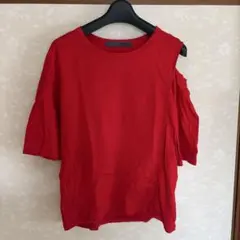Spick & Span 赤 オフショルダー 半袖Tシャツ