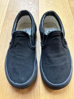16.5cm VANS スリッポン 黒 オールブラック キッズ　美品