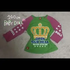 BABY DOLL 140cm Tシャツ 平成 女児 古着 7分袖