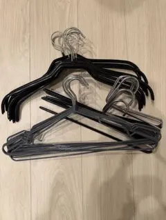 【限定出品】衣類ハンガーセット（黒・銀）