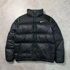人気■ナイキ【L】 ダウンジャケット リバーシブル 肉厚 黒 Y2K ヌプシ型