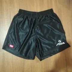 STIGA 卓球ウェア セット 黒ショートパンツ ダークグレーTシャツ