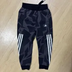 adidas ジャージ 130cm 黒/グレー　幾何学　3本