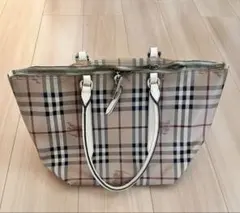 Burberry ベージュ チェック ハンドバッグ
