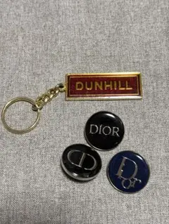 DUNHILLキーリング Dior ノベルティピンバッジ