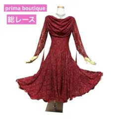 prima boutique プリマブティック 社交ダンス ドレス 五分袖 赤 - メルカリ