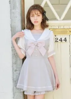 LIZLISA セーラーセットアップ グレー 半袖