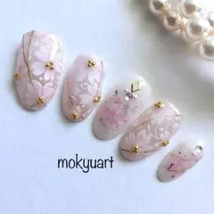 mokyuart38＊ 桜　ネイルチップ　桜ネイル　ブライダル　成人式　卒業式