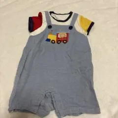 MIKIHOUSE ストライプロンパース 80