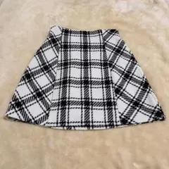 【未使用】チェック柄フレアミニスカート