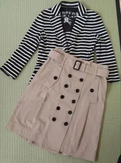 【訳あり】バーバリースカート、ジャケットセット