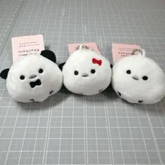 ふわふわ シマエナガ ぬいぐるみ マスコットキーホルダー 3点セット まとめ売りのサムネイル