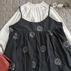 SEASON REASON 秋冬服 花柄刺繍 キャミワンピース 綿100%