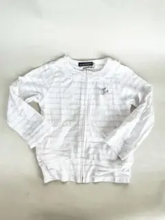 BeBe ボーダージップアップトップス 100 白