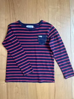 Lee ネイビー赤ストライプ長袖カットソー