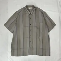 レナウン AUTHENTIC リネン混 ストライプシャツ L 日本製のサムネイル