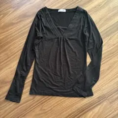 OFUON ブラックラメ入り長袖トップス【38】