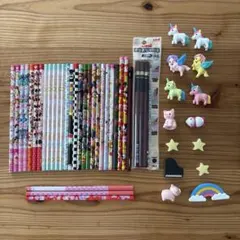 子ども用文具セット 鉛筆30本組立消しゴムセット
