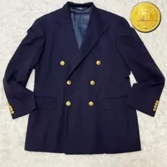 ラルフローレン 紺ブレ ダブル テーラードジャケット 金ボタン XL