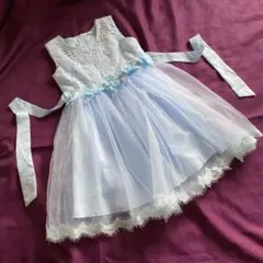 子供ドレス　キッズ　フォーマル　発表会　卒業式　入学式　水色　120cm