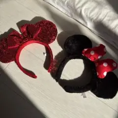 ミニーマウス カチューシャ 2点セット(バラ売り可能)