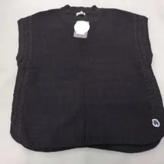 moz ネイビー ケーブル編みニットベスト