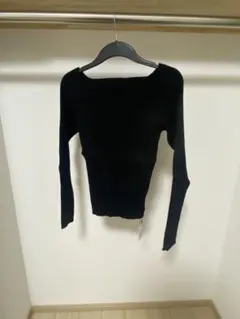 スクエアネックリブニットトップス[rut072］