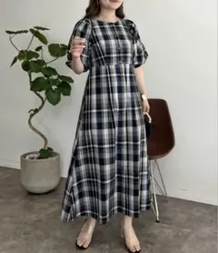 美品　prose verse プロズヴェール チェック ワンピースのサムネイル
