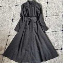 【極美品✨】ポロラルフローレン マキシ丈 シャツワンピース ベルト 千鳥格子 ６