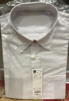 q*n様 GU ホワイト メンズブロード長袖シャツ白 S