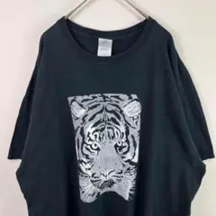 00s USA古着 フェード トラ 虎 アニマル柄 Tシャツ