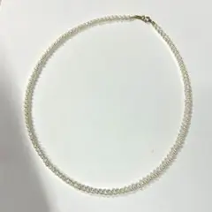 美品 留具 K18 真珠 パール 淡水パールネックレス 長さ 約43㎝ C