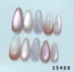 現品orサイズ変更☆ネイルチップ ピンク系 マグネット　フラッシュ　グラデ