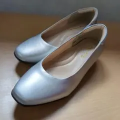 新品未使用　シルバー 24cm　パンプス　婦人靴