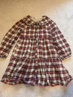 GAP チェック柄 長袖ワンピース 110
