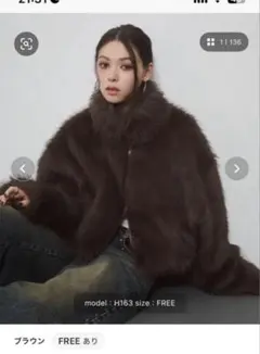 ENVYM グレー スタンドカラー ファーコート ENVYM グレー スタンドカラー ファーコート ENVYM スタンド