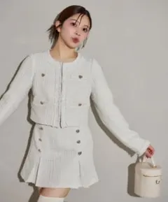 NICE CLAUP ハートボタンツイードセットアップ